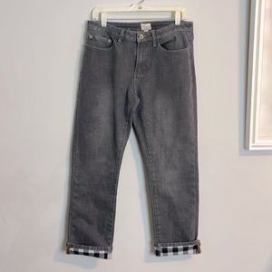 Weatherproof vintage flannel lined straight leg gray jeans size 10